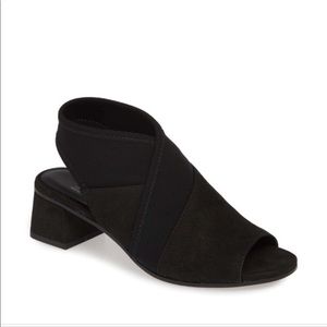 Eileen Fisher LUCA TUMBLED NUBUCK SANDAL in Black Suede